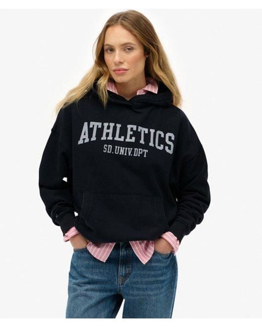 Superdry Black Athletic Essentials Relaxed Hoodie
