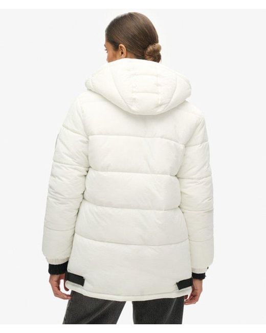 Superdry Natural Loose Fit Logo Patch Expedition Cocoon Padded Coat