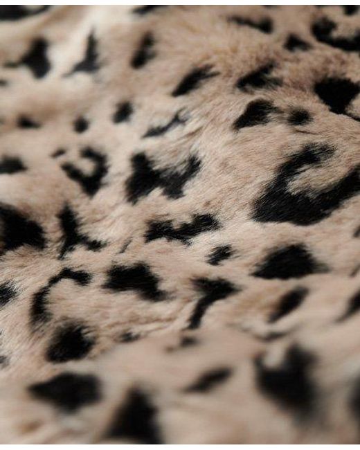 Superdry Natural Vintage Long Faux Fur Coat