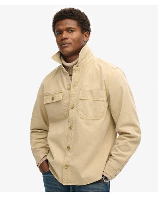 Superdry Natural Cotton Surplus Canvas Overshirt for men