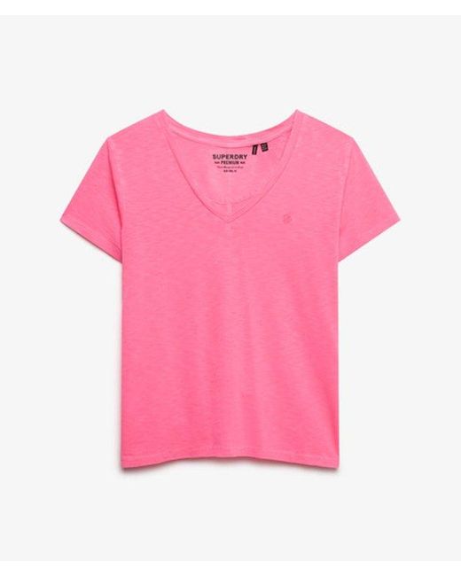 Superdry Pink Studios Slub Embroidered T-Shirt