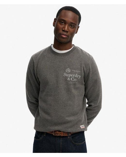 Superdry 1954 Company Relaxed Sweatshirt in het Gray voor heren