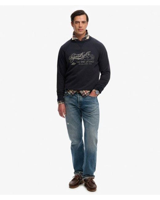 Superdry Blue & Co The Merchant Store - Vintage Print Sweatshirt for men