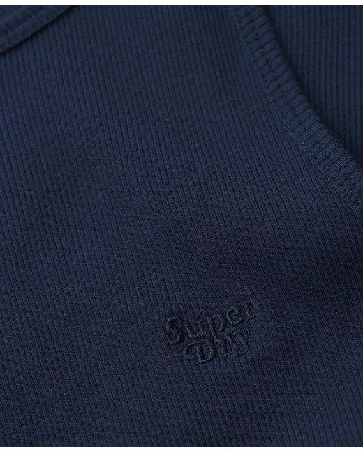 Superdry Blue Essential Logo Racer Vest Top