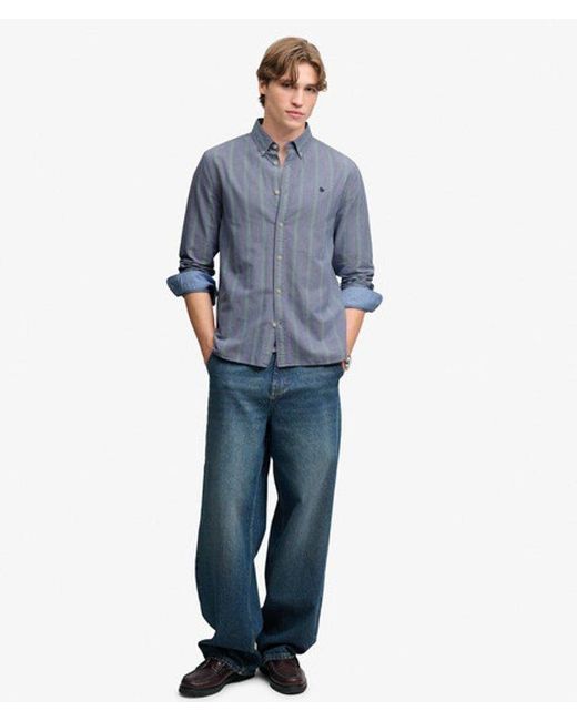 Superdry Blue & Co Preppy Oxford Long Sleeve Shirt for men