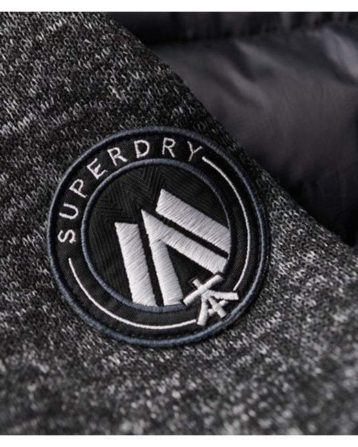 Superdry Gray Hooded Knit Storm Hybrid Jacket for men