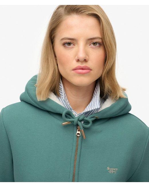 Superdry Green & Co Essential Borg Lined Zip Hoodie