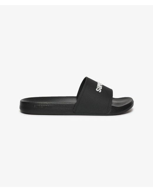 Superdry Black & Co Logo Pool Sliders for men