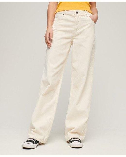 Superdry Natural Vintage Wide Leg Cord Trousers