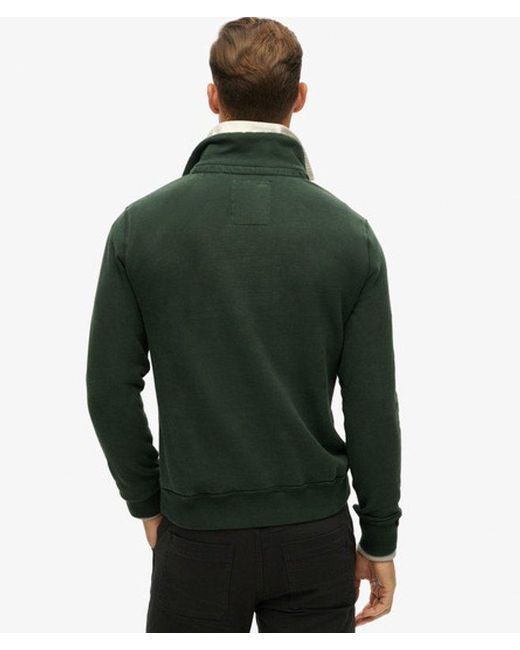 Superdry Green & Co Vintage Athletic Half Button Jumper for men