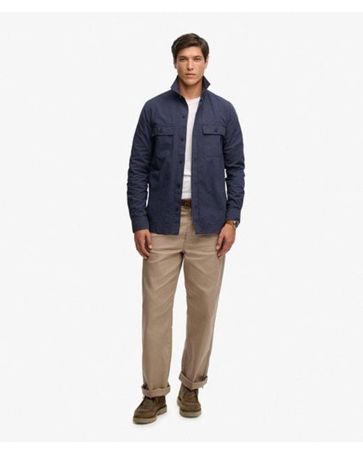 Superdry Blue & Co Military Long Sleeve Shirt for men