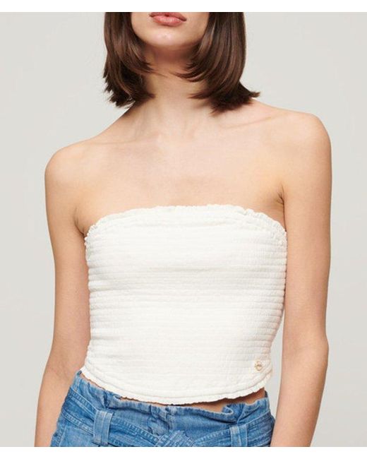 Superdry White & Co Smocked Bandeau Top