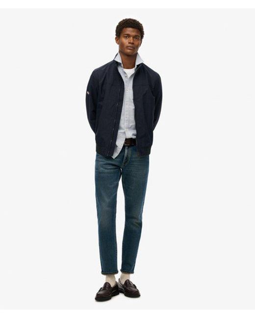 Superdry Blue Nylon Harrington Jacket for men