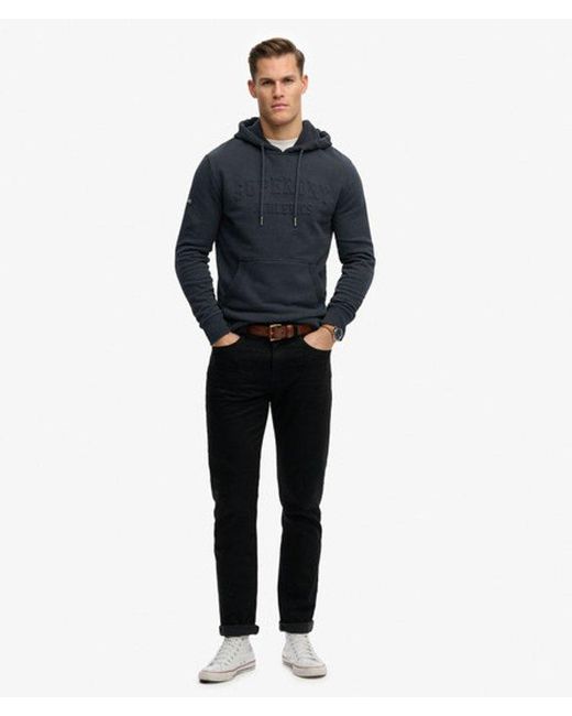 Superdry Blue & Co Athletic Embossed Relaxed Hoodie for men