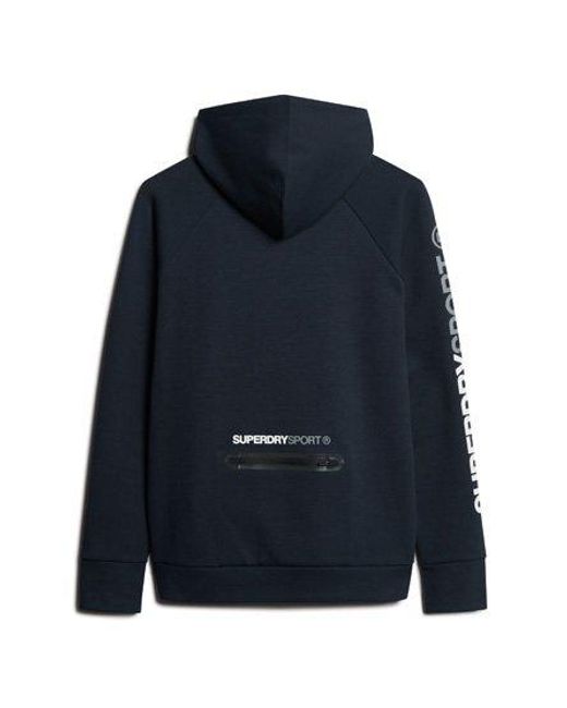 Superdry Blue Gymtech Hoodie Navy for men