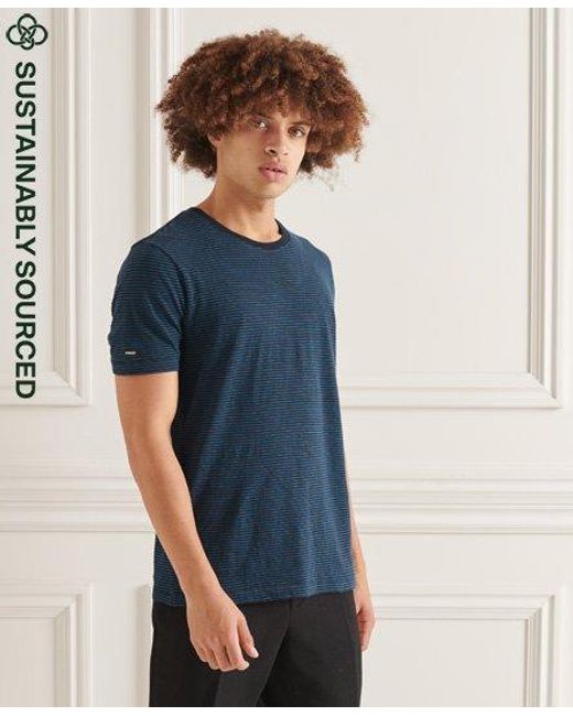 Superdry Blue Studios Organic Cotton Hemp Blend T-Shirt Eclipse/Twilight Stripe for men