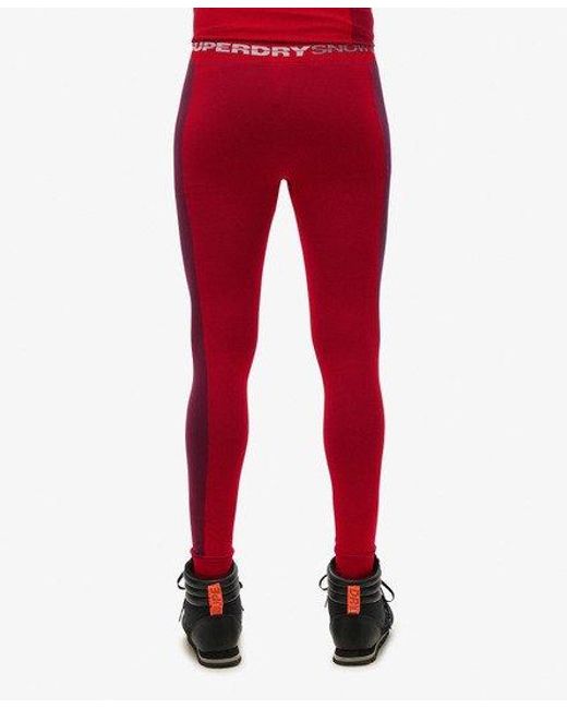 Superdry Red Sport Seamless Base Layer leggings for men