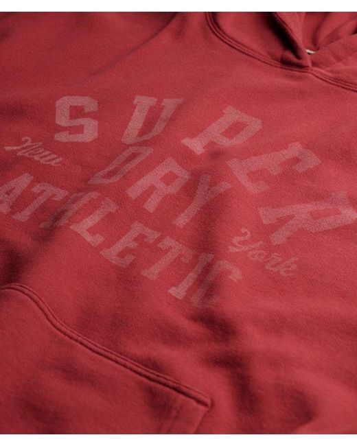 Superdry Red & Co Athletic Essentials Relaxed Hoodie