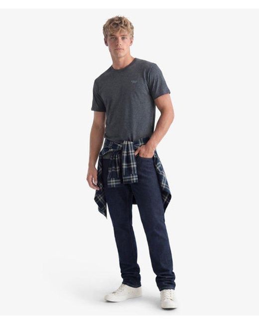 Superdry Blue & Co Essential Stacked Logo Embroidered T-shirt for men