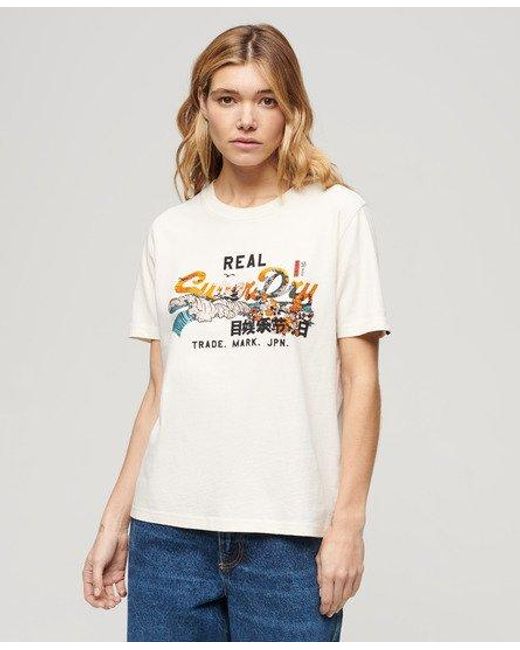 Superdry White Tokyo Relaxed T-shirt