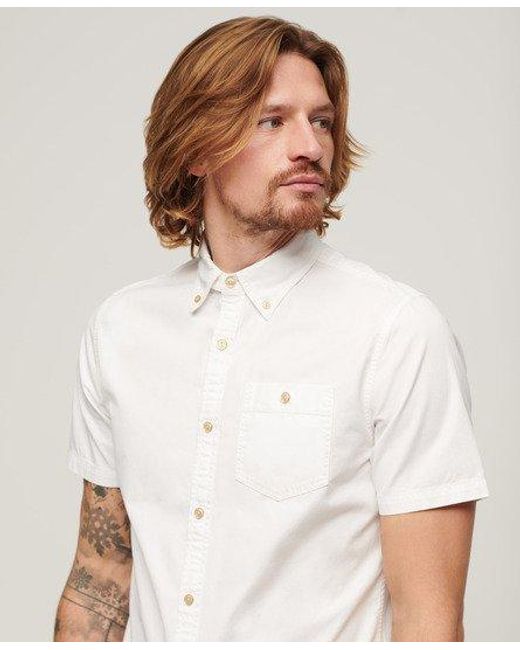 Superdry The Merchant Store - Overhemd Met Korte Mouwen in het White voor heren