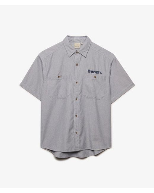 Superdry Gray Bench X & Co Bench Mechanic Short Sleeve Boxy Shirt for men