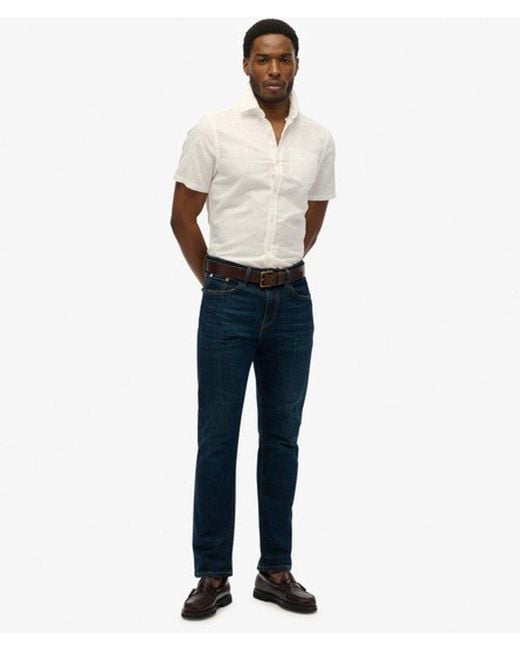 Superdry Natural & Co Cotton Linen Short Sleeve Shirt for men