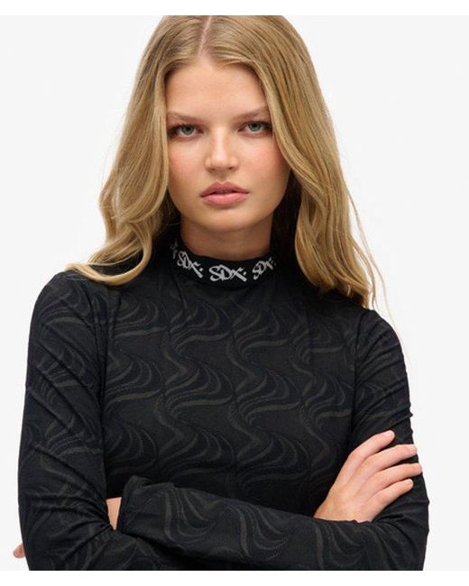 Superdry Blue & Co Limited Edition Sdx Jacquard Mesh Top