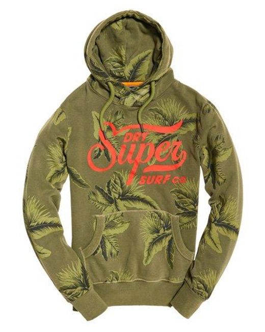 Superdry Green Super Surf Crossover Hoodie Washed Cedarwood for men