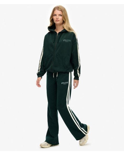 Superdry Green Athletic Stripe Flare joggers