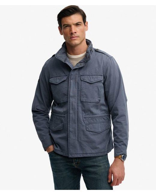 Superdry Blue Cotton M65 Jacket for men
