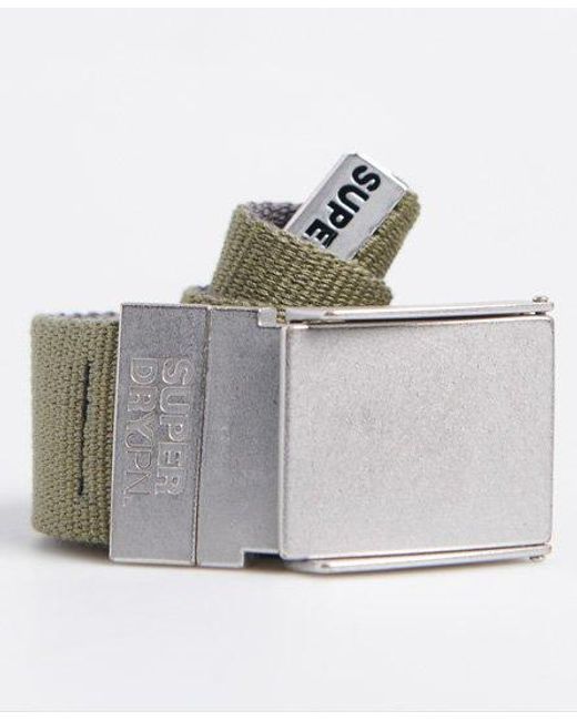 Superdry Gray Reverse Canvas Belt Khaki for men