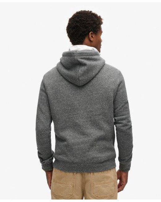 Superdry Gray Vintage Logo Embroidered Hoodie for men