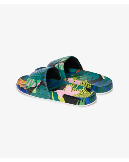Superdry Blue & Co All Over Print Beach Sliders