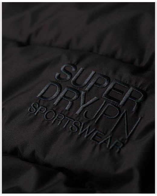 Logo brodé doudoune à capuche sports Superdry pour homme en coloris Black