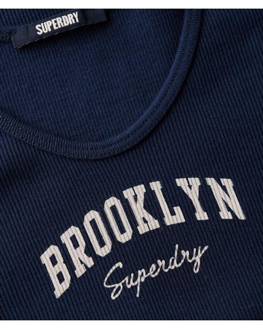 Superdry Blue Athletic Essentials Graphic Vest Top