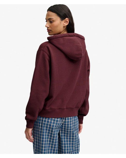 Superdry Red & Co Athletic Essential Applique Cropped Hoodie