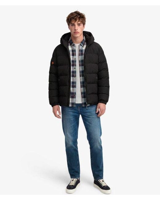 Superdry Black & Co Hooded Sports Puffer Jacket for men