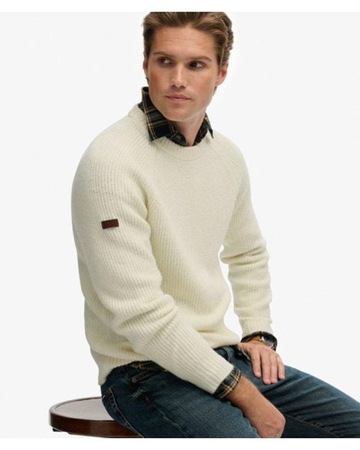 Superdry Natural Chunky Raglan Jumper for men