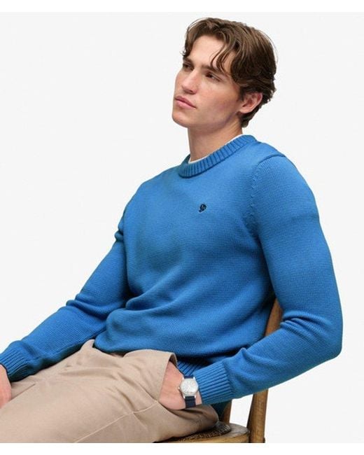 Superdry Blue Preppy Cotton Jumper X None for men
