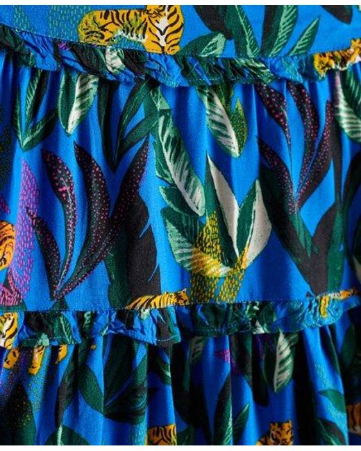 Superdry Blue Kala Mini Beach Skirt Aop