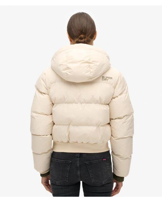 Superdry Natural & Co Hooded Sports Puffer Bomber Jacket
