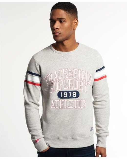 Superdry White Track & Field Crew Trophy Marl for men