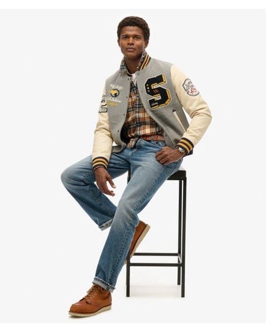 Superdry Natural College Patched Bomber Jacket for men