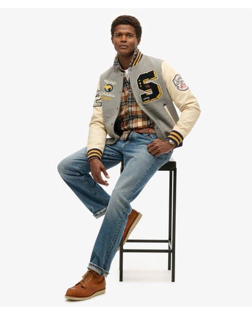 Superdry Natural College Patched Bomber Jacket for men