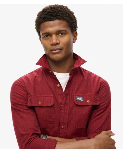 Superdry Red Trailsman Relaxed Fit Overshirt for men
