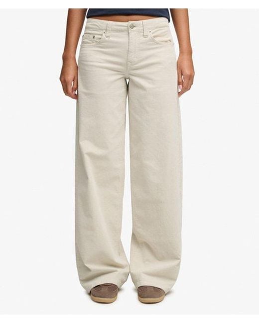 Superdry White & Co Mid Rise baggy Corduroy Trousers