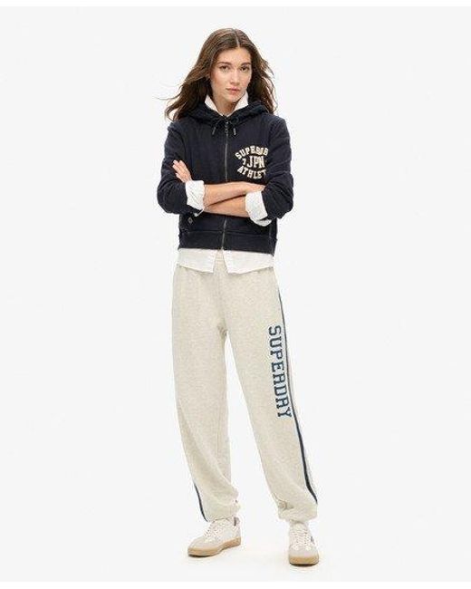 Superdry Athletic Essentials Vintage Side Stripe joggers in White Lyst UK