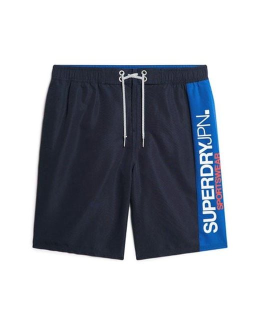Superdry Blue & Co Sportswear Logo 19 Inch Recycled Boardshorts for men
