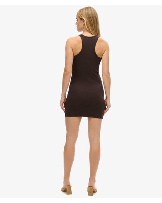 Robe débardeur code logo essential Superdry en coloris Brown